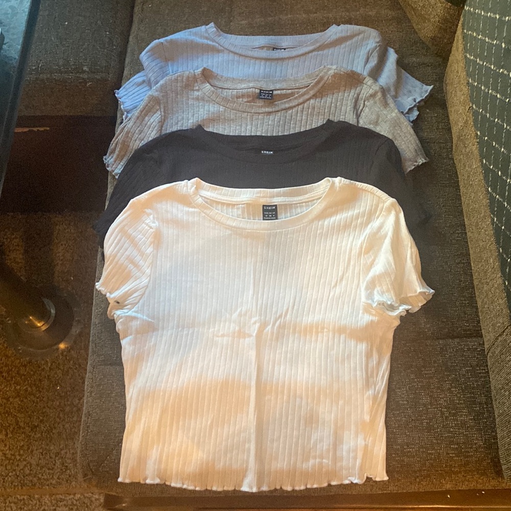 Shein four pack ribbed t shirts